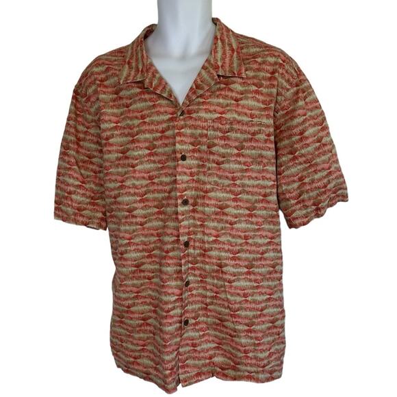 L.L. Bean Traditional Fit Button Up Shirt Size XL Red Tan - Picture 1 of 6